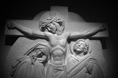 İsa 'nın çarmıha gerilişi siyah beyaz