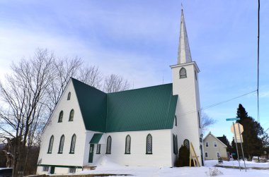 Glenn bölgesindeki eski kırsal kilise, Quebec, Kanada