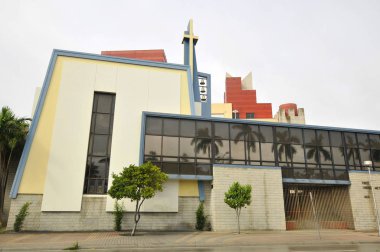 MIAMI, FLORIDA, ABD - 28 Ekim 2012 'de Miami' deki ilk Birleşik Metodist Kilisesi. Şehir merkezinde Miami 'nin kalbine hizmet eden çeşitli bir Hıristiyan kilisesi..