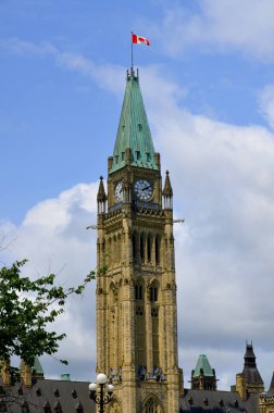 OTTAWA, CANADA - 30 Haziran 2013 'te Kanada Parlamentosu, Kanada' nın Ottawa, Ontario 'daki Parliament Hill' de kurulmuş federal yasama organıdır..