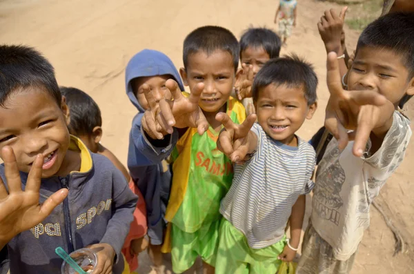 Phnom Phen Cambodge Mars Des Enfants Rue Non Identifiés Posant — Photo