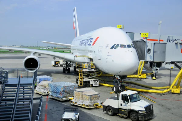 Montreal Canada Mai Air France A380 Aéroport Montreal Préparation Décollage — Photo