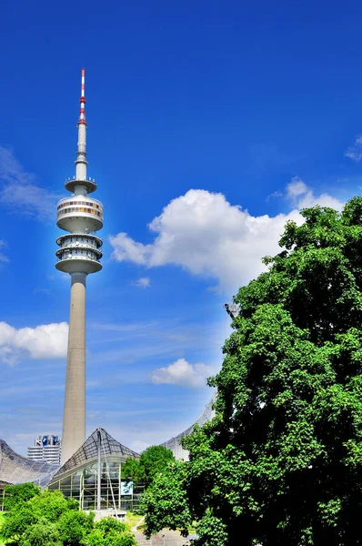 München Deutschland Juni Der Stadionturm Des Olympiaparks München Ist Ein — Stockfoto