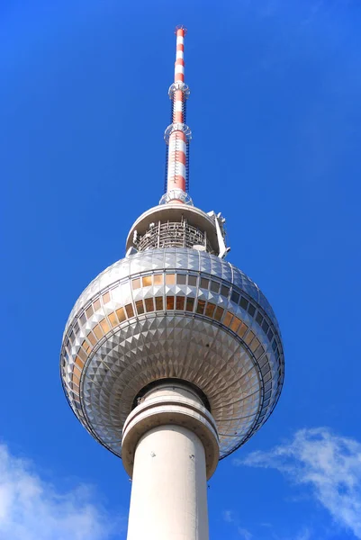Berlin Γερμανια Μαΐου Fernsehturm Πύργος Τηλεόρασης Που Βρίσκεται Στην Alexanderplatz — Φωτογραφία Αρχείου