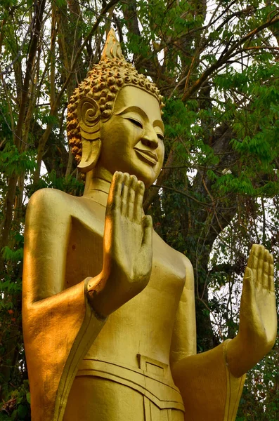 Луанг Прабанг Лаос Апреля Будда Храме Ват Фуси Горе Фуси — стоковое фото