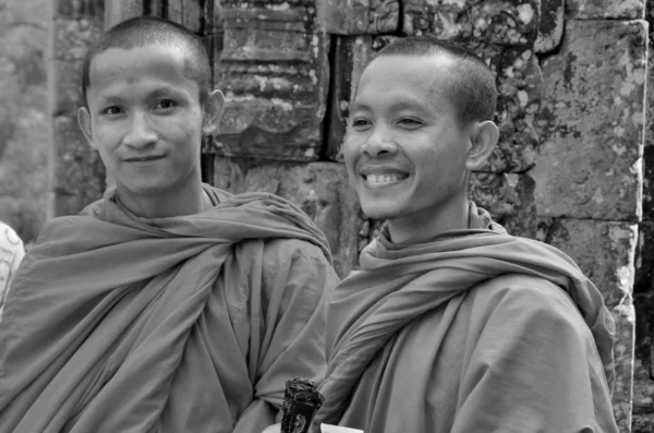 Siem Reap Cambodia March Old Monks Pray Buddha March Siem — 图库照片