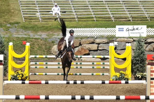 Bromont Canada Luglio Cavaliere Sconosciuto Cavallo Nel 2012 Bromont Internazionale — Foto Stock