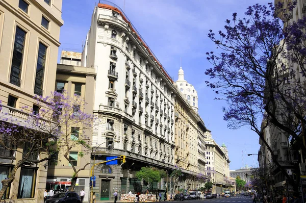 Yüzyılda Buenos Aires Şehir Merkezindeki Ünlü Güzel Avrupa Tarihi Binası — Stok fotoğraf