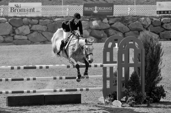 Bromont Canada Julho Cavaleiro Desconhecido Cavalo Durante 2012 Bromonte Internacional — Fotografia de Stock