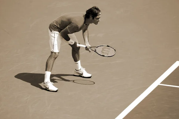 2011 Montreal Augus7 Roger Federer Court Montreal Rogers Cup August — 스톡 사진