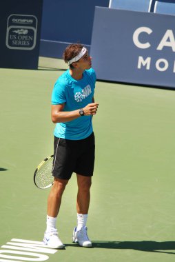 Montreal - 5 Ağustos 2011 'de Montreal, Kanada' da Raphael Nadal antrenman sahasında. Rafael 