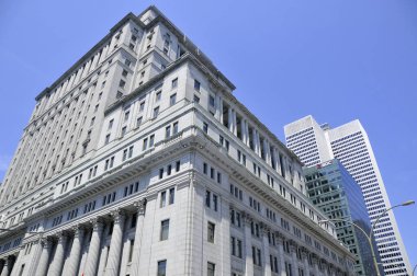 MONTREAL QUEBEC CANADA - 06 01 2020: Montreal 'in Uluslararası Bölgesi' ndeki binalar. Projenin ana amacı Montreal şehir merkezinin devamlılığını sağlamaktı..