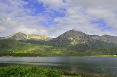 İngiltere 'nin güzel Skye adasındaki İskoç manzarası