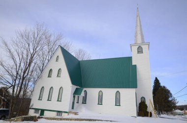 Glenn bölgesindeki eski kırsal kilise, Quebec, Kanada