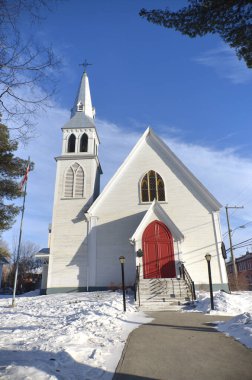 Küçük beyaz kilise Magog Quebec, Kanada