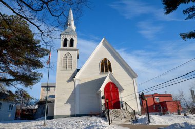 Küçük beyaz kilise Magog Quebec, Kanada