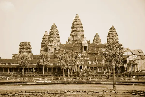 Angkor Wat Più Grande Complesso Templare Indù Più Grande Monumento — Foto Stock