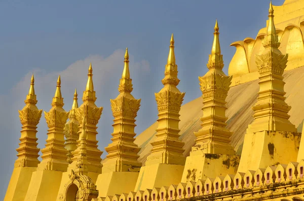 Vientiane Laos Luang Great Stupa Pokryta Złotem Duża Buddyjska Stupa — Zdjęcie stockowe