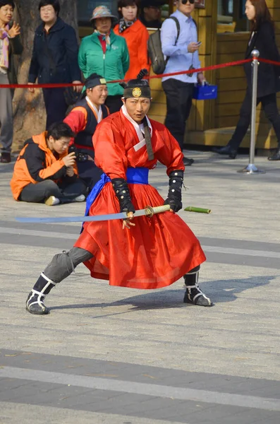 Seoul Korea Abril Ssaurabi Coreano Durante Exposição Tradicional Abril 2013 — Fotografia de Stock