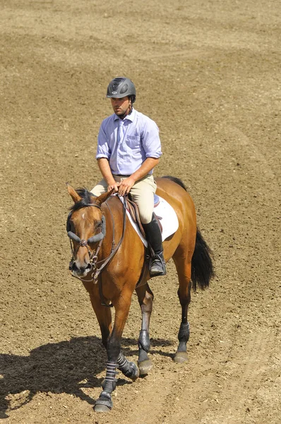 Bromont Kanada Juli Unbekannter Reiter Auf Einem Pferd Während Des — Stockfoto