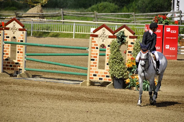 Bromont Canada Luglio Cavaliere Sconosciuto Cavallo Nel 2012 Bromont Internazionale — Foto Stock