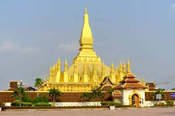 Wien Laos Luang Great Stupa Eine Vergoldete Große Buddhistische Stupa — Stockfoto