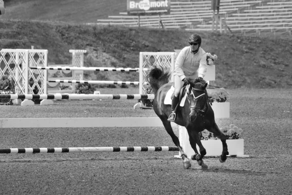 Bromont Canada Julho Cavaleiro Desconhecido Cavalo Durante 2012 Bromonte Internacional — Fotografia de Stock