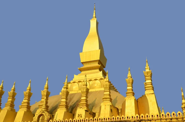 Vientiane Laos Luang Great Stupa Gold Covered Large Buddhist Stupa — Stock Photo, Image