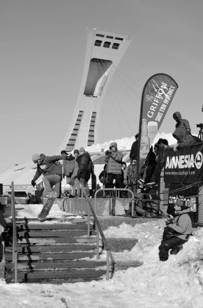 Montreal Kanada Februar Unbekannter Teilnehmer Barbegazi Winter Extreme Sports Festival — Stockfoto