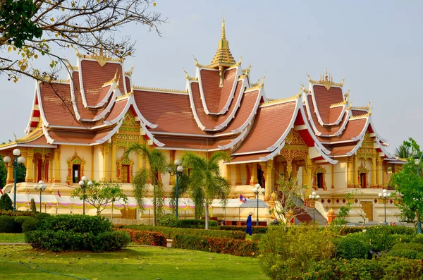 Vientiane Laos Tempio Wat Thatluang Neua Chiamato Anche Wat Luang — Foto Stock