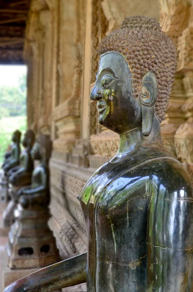 Haw Phra Kaew Daki Bronz Buda Heykeli Eski Bir Tapınaktır — Stok fotoğraf