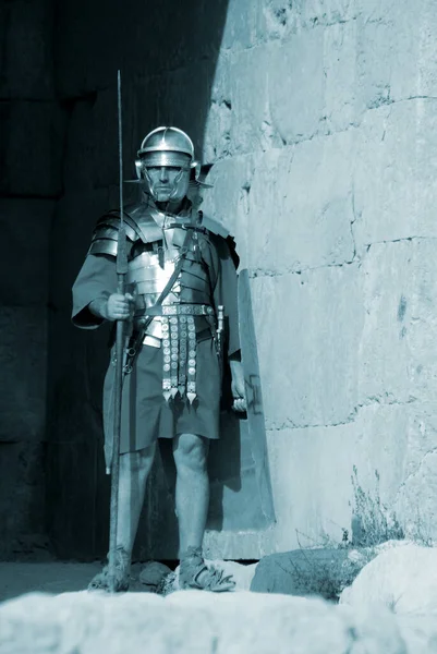 Jerash November Jordanian Man Dress Roman Soldier Roman Army Reenactment — Stock Photo, Image