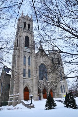 MONTREAL QUEBEC CANADA - 01: 15 2013: St-Viateur d 'Outremont Kilisesi (Fransızca: Eglise Saint-Viateur d' Outremont) Montreal 'in Outremont ilçesinde bulunan bir Roma Katolik kilisesidir.