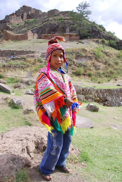 Cusco Peru Kasım 2010 Cusco Peru Kimliği Belirsiz Geleneksel Giysiler — Stok fotoğraf