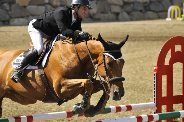 Bromont Canada Juli Okänd Ryttare Häst 2012 Internationellt Bromont Den — Stockfoto