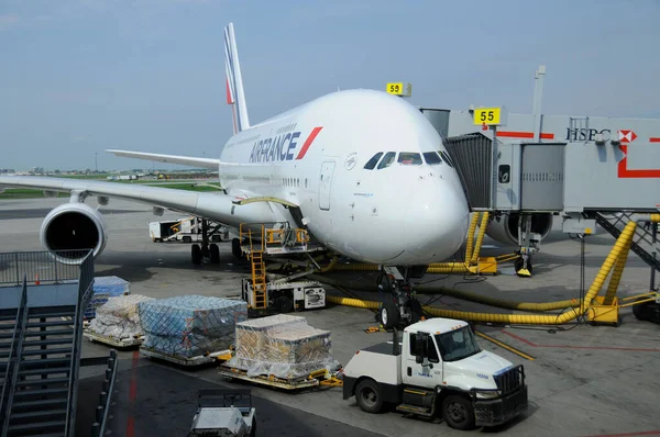 Montréal Canada Mai Airbus A380 Est Avion Ligne Quadrimoteur Double — Photo