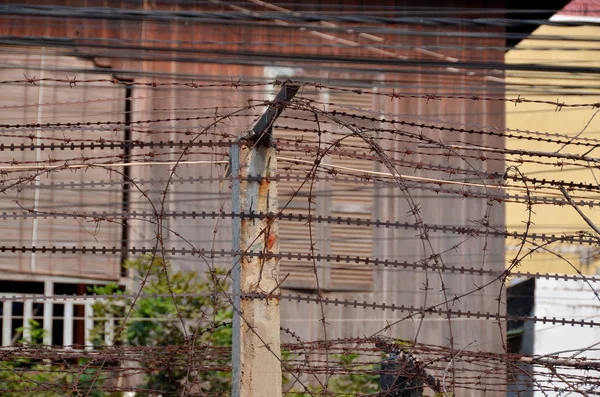 Ogrodzenia Więzienia Khmer Rouge Liceum Zamieniły Się Centrum Tortur Egzekucji — Zdjęcie stockowe