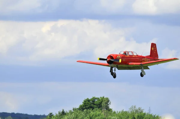 Bromont Quebec Canada Června Pilot Michel Cote Během Leteckého Přehlídky — Stock fotografie