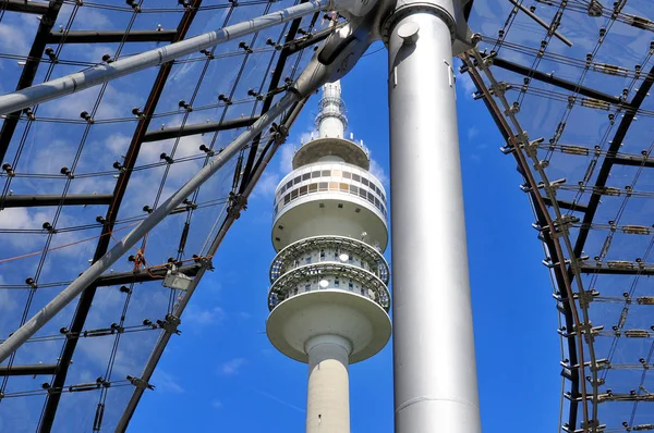 Munich Alemania Junio Torre Del Estadio Del Olympiapark Munich Alemania — Foto de Stock