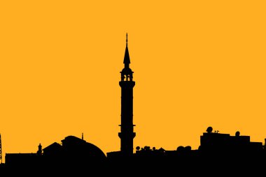 Ürdün, Amman 'da bir caminin silueti