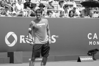 Montreal - 5 Ağustos 2011 'de Montreal, Kanada' da Raphael Nadal antrenman sahasında. Rafael 