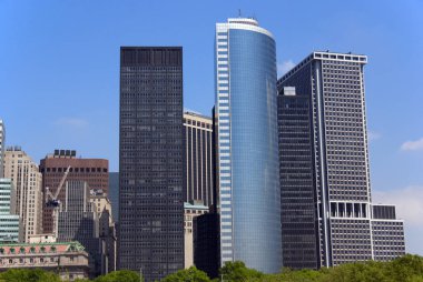 Manhattan şehir merkezinin Skyline 'ı New York' ta tarihi gökdelenleri var..