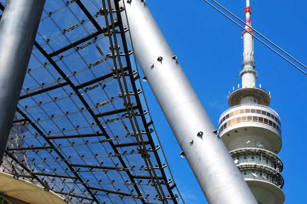 Munich Allemagne Olympiaturm Une Hauteur Totale 291 Poids 500 Tonnes — Photo