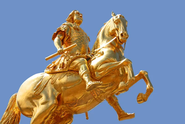 Dresden Tyskland Maj Goldener Reiter Golden Rider Förgylld Ridstaty Augustus — Stockfoto