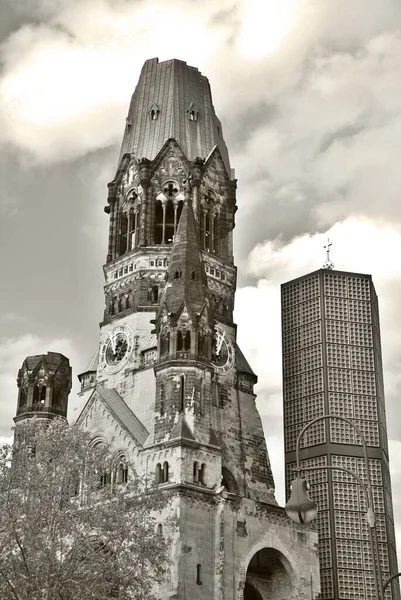 Kaiser Wilhelm Gedchtniskirche Lub Kaiser Wilhelm Memorial Church Jest Jednym — Zdjęcie stockowe