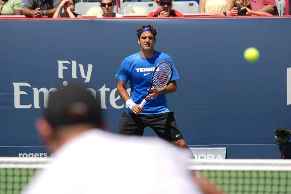 Montreal Αυγουστου Roger Federer Στο Γήπεδο Του Μόντρεαλ Rogers Cup — Φωτογραφία Αρχείου