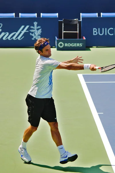 Montréal Août Roger Federer Sur Court Coupe Rogers Montréal Août — Photo