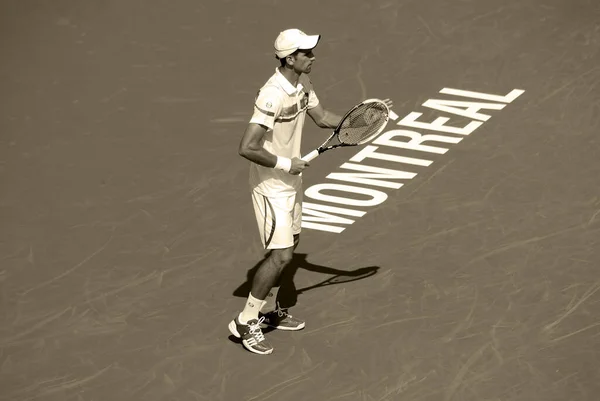 Montreal August Novak Djokovic Montreal Rogers Cup Pályáján 2011 Augusztus — Stock Fotó