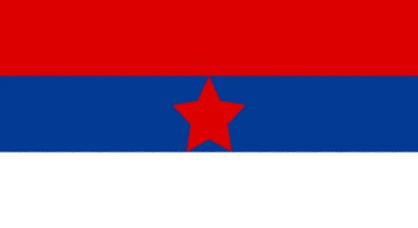 Bandiera Utilizzata Dai Partigiani Jugoslavi Nel Territorio Del Comandante Militare — Foto Stock