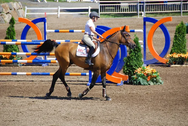 ブロモント カナダ 7月29日 2011年の間に馬に乗って知られていないライダー 7月29日の国際ブロモント 2011年馬術で1976モントリオールオリンピック公園 — ストック写真